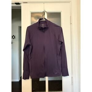 Freely Women’s Medium Purple Full Zip Athletic Jacket Stretch Ribbed Panels